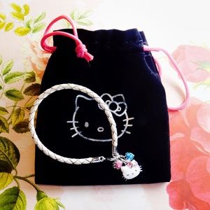 Hello Kitty Swarovski and Leather Charm Bracelet